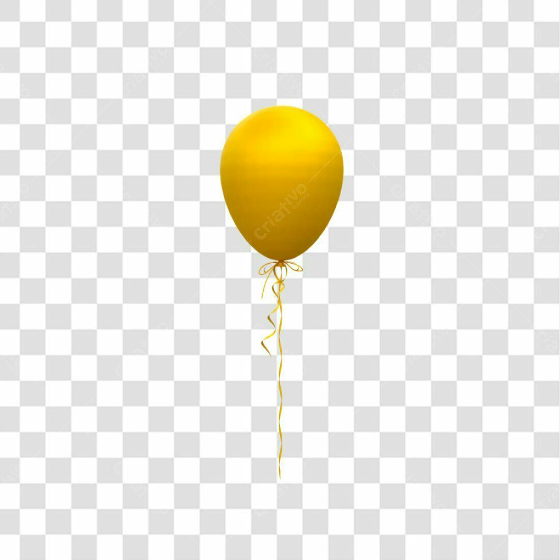 Icone Balão Festa Amarelo PNG com fundo transparente