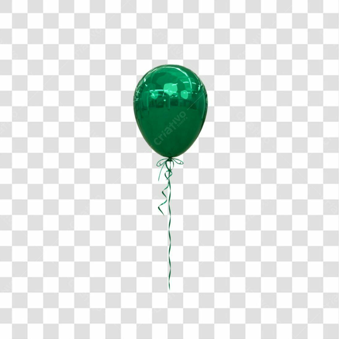 Icone Balão Verde Festa PNG com fundo transparente