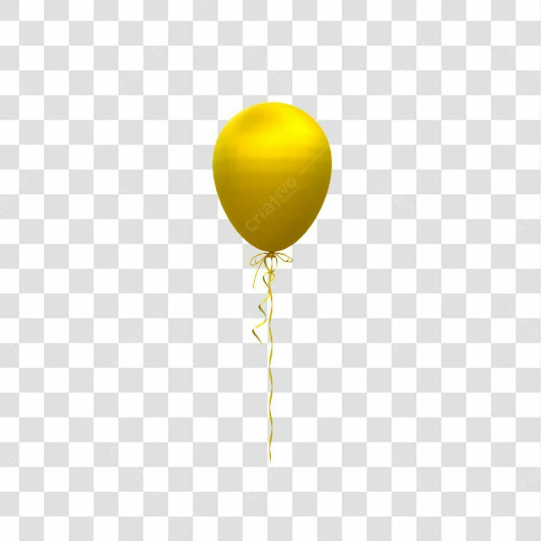 Icone Balão Festa Amarelo PNG com fundo transparente