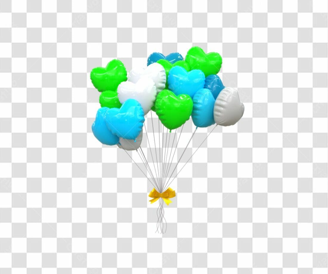 Icones Balões Dia dos Namorados PNG com fundo transparente
