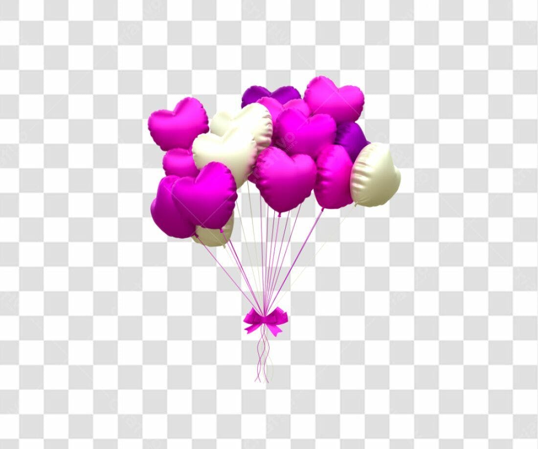 Icones Balões Dia dos Namorados PNG com fundo transparente