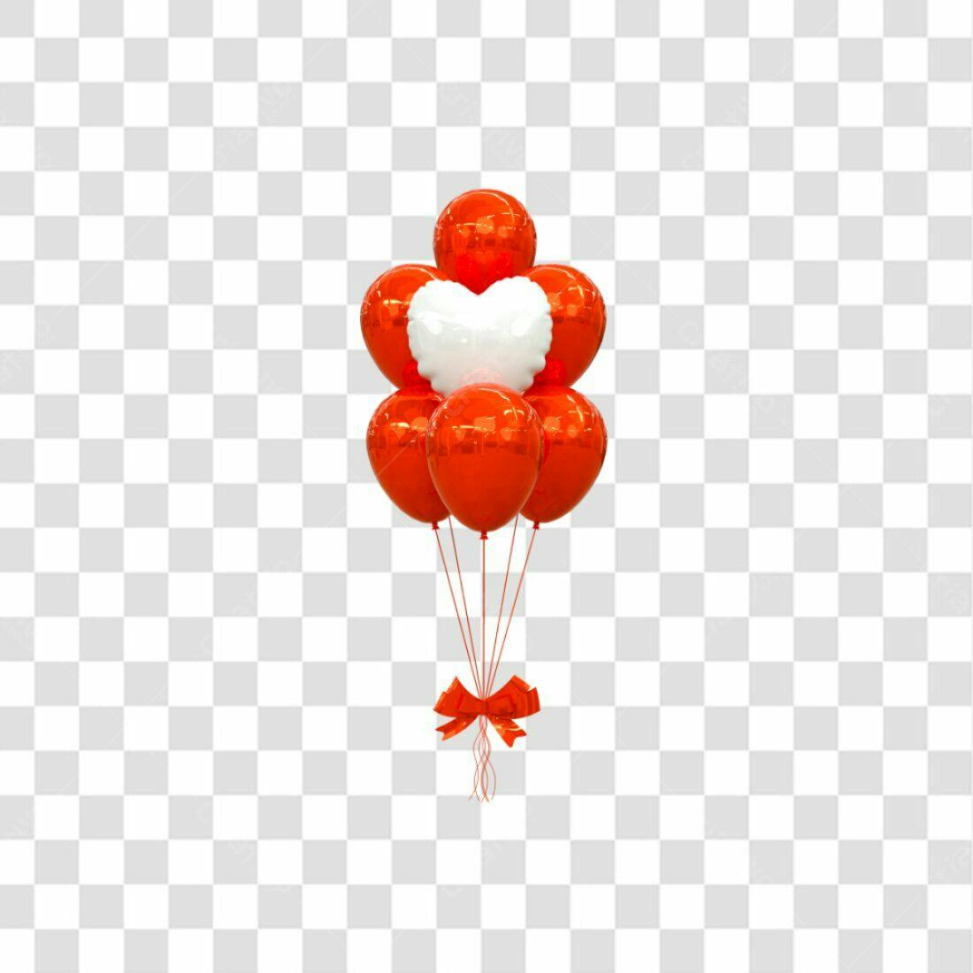 Icone Dia dos Namorados balões vermelhos PNG com fundo transparente