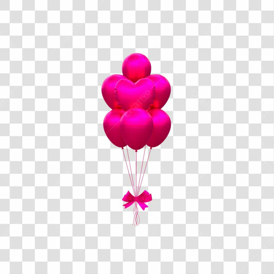 Icone Dia dos Namorados Balões Rosa PNG com fundo transparente