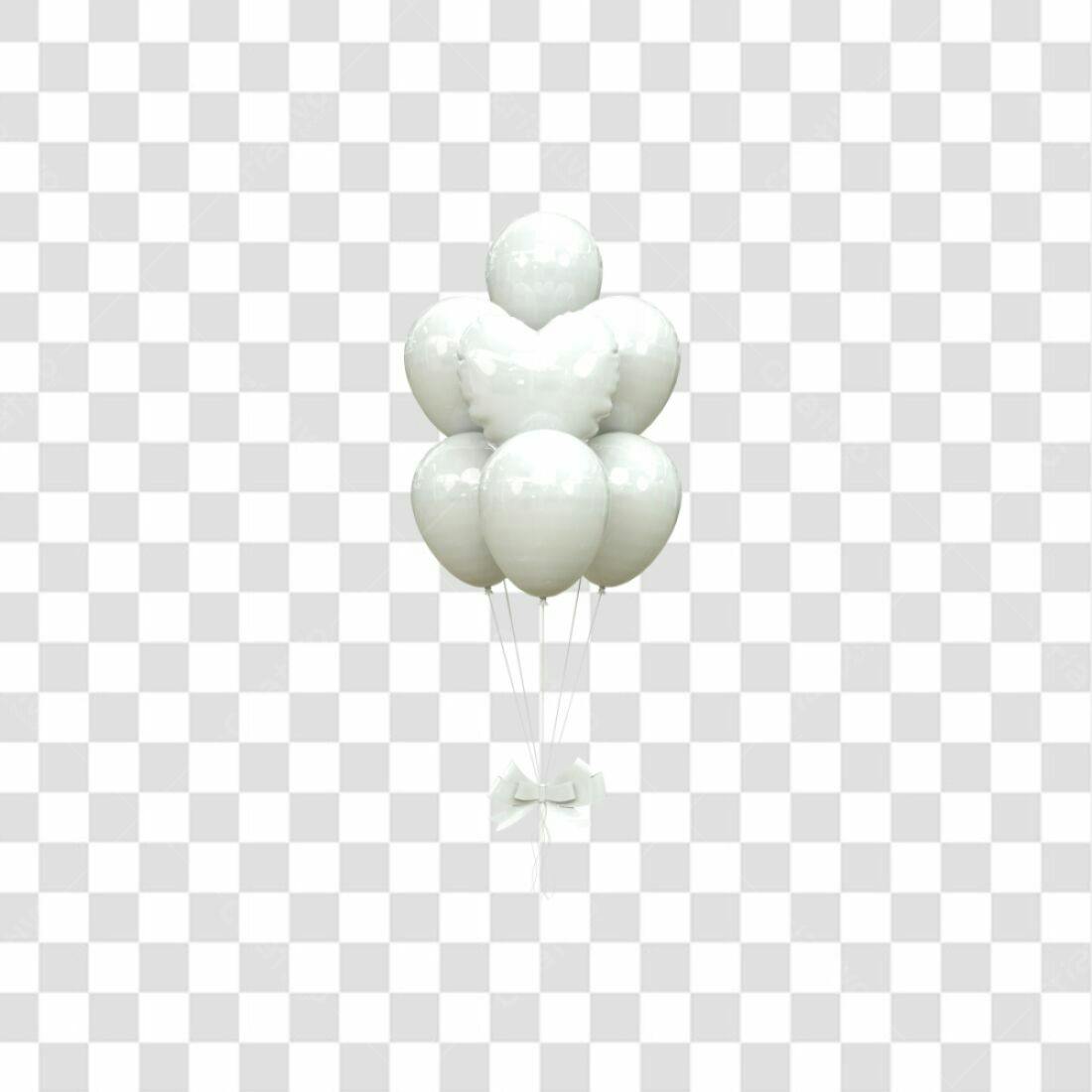 Icone Balões Brancos PNG com fundo transparente