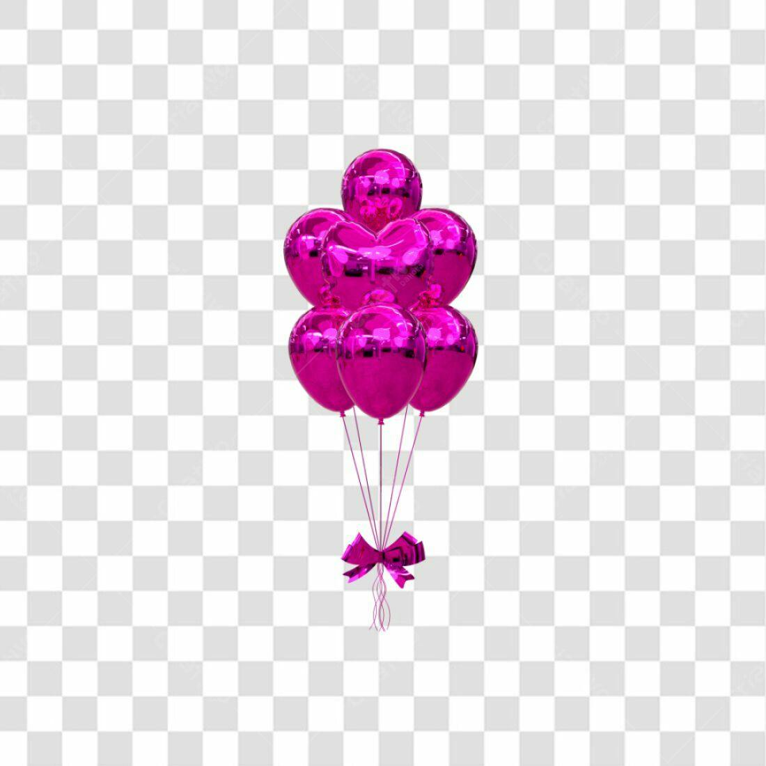Icone Festa Balões Rosa Pink PNG com fundo transparente