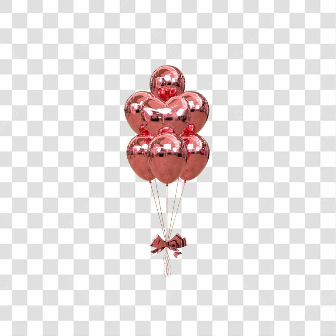 Icone Balões Rosa Dia dos Namorados PNG com fundo transparente