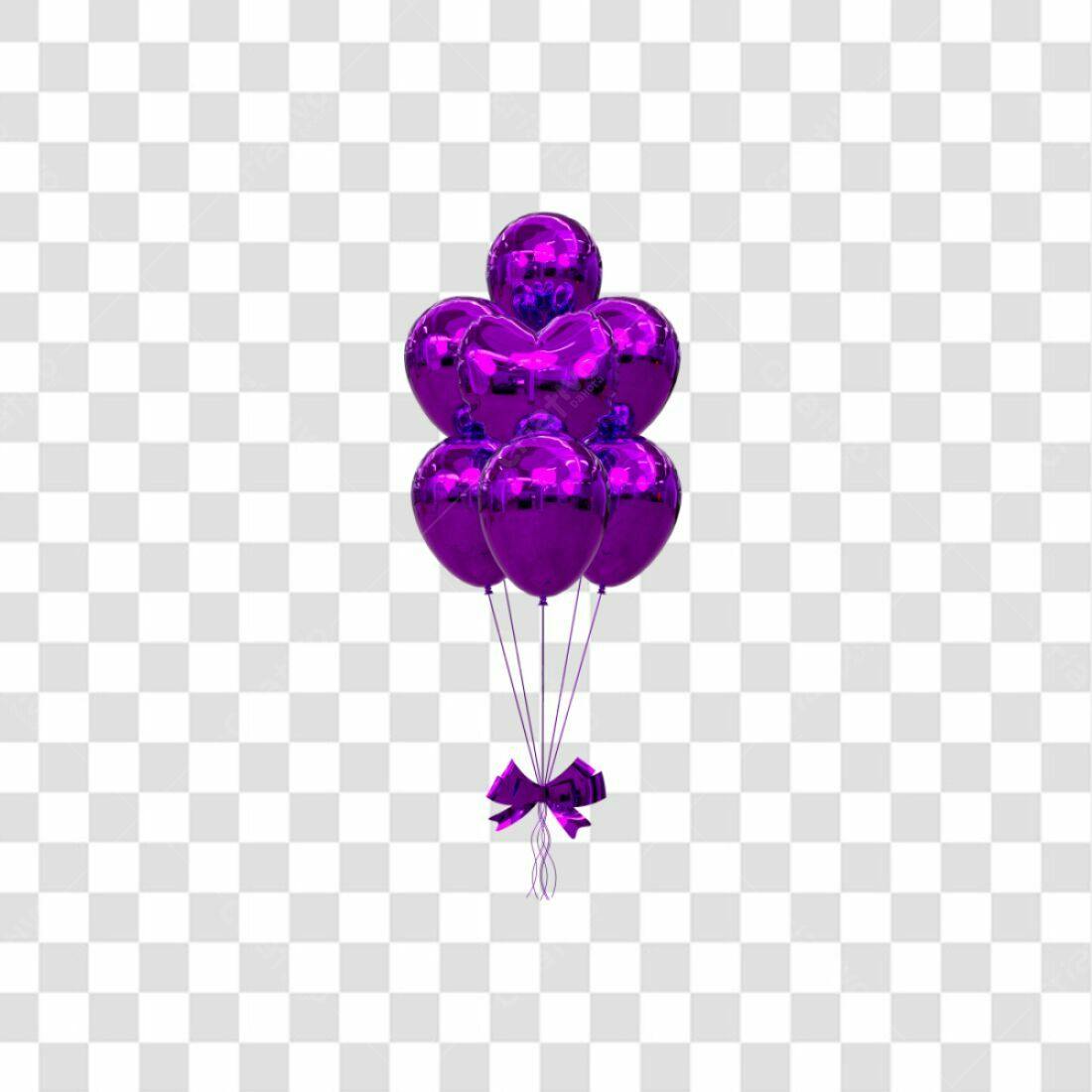 Icone Festa Balões Roxo PNG com fundo transparente