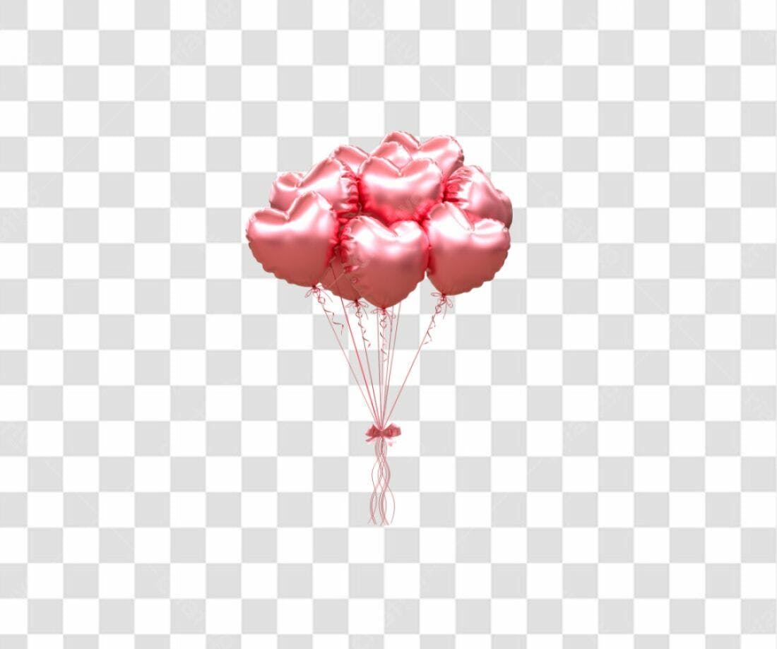 Icone Dia dos Namorados Balões Rosa PNG com fundo transparente