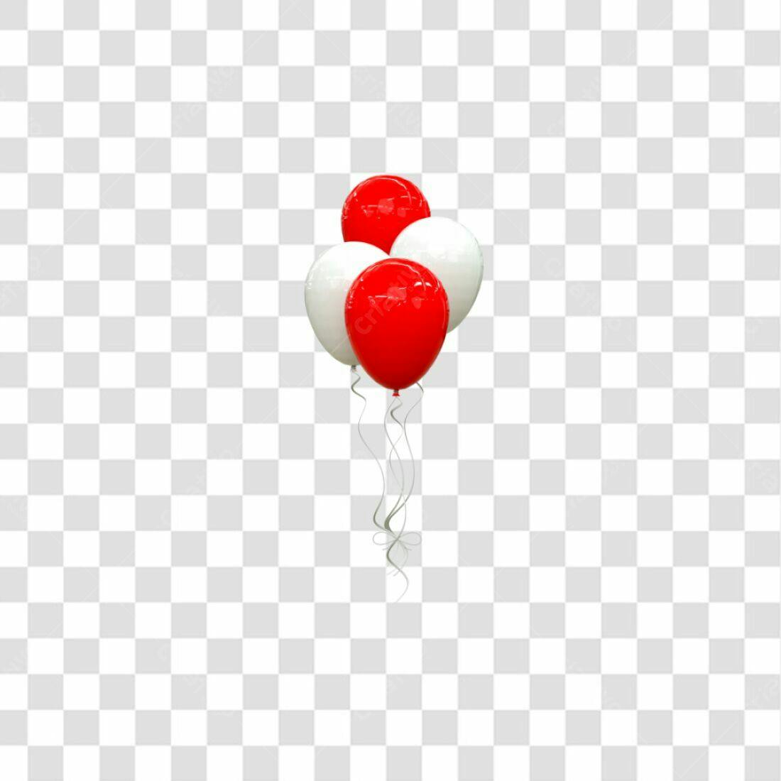 Icone Festa Balões Vermelho e Branco PNG com fundo transparente