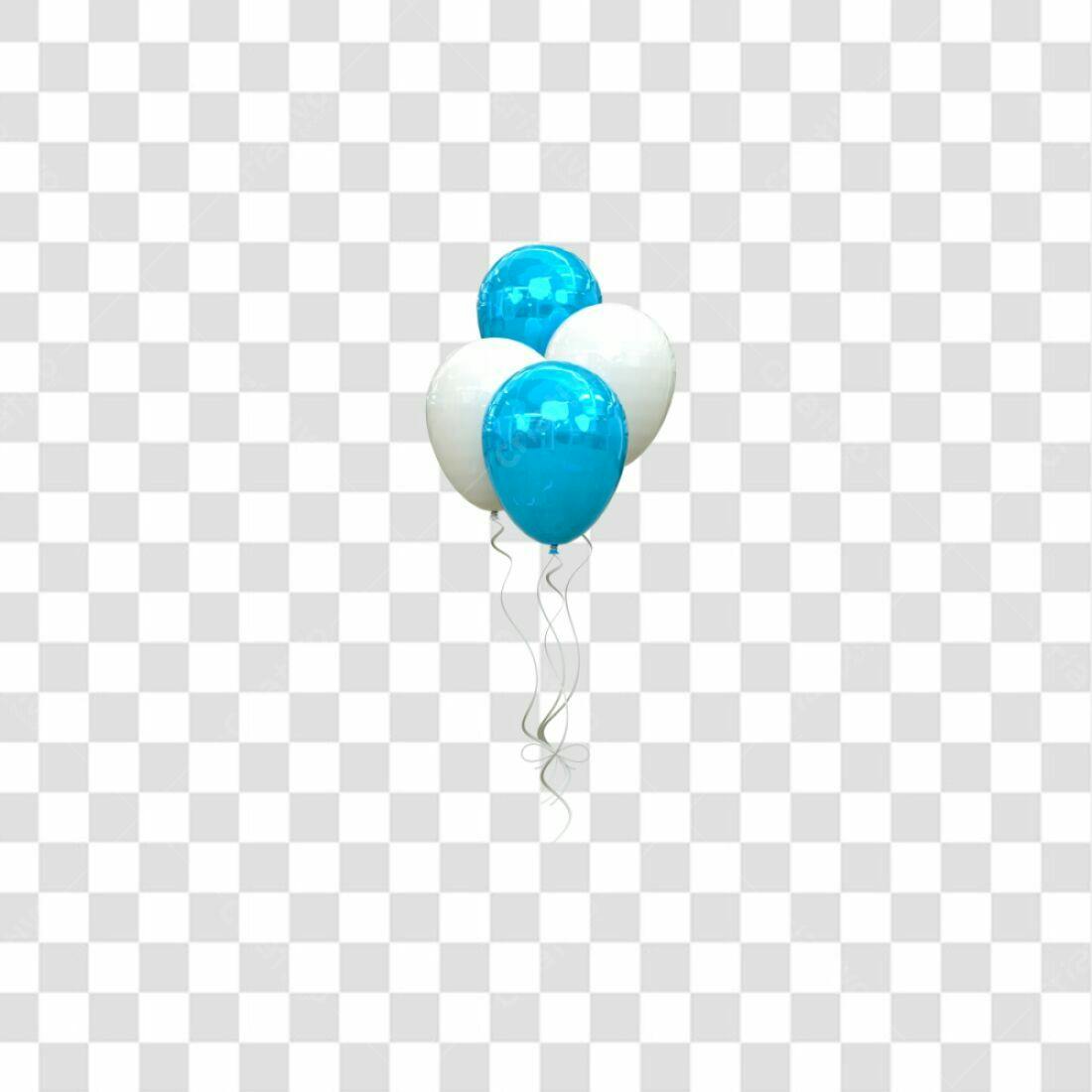Icone Festa Balões Azul e Branco PNG com fundo transparente