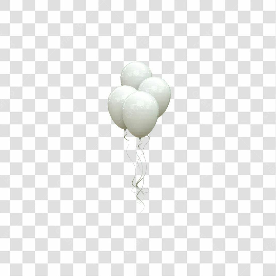 Icones Balões Brancos PNG com fundo transparente