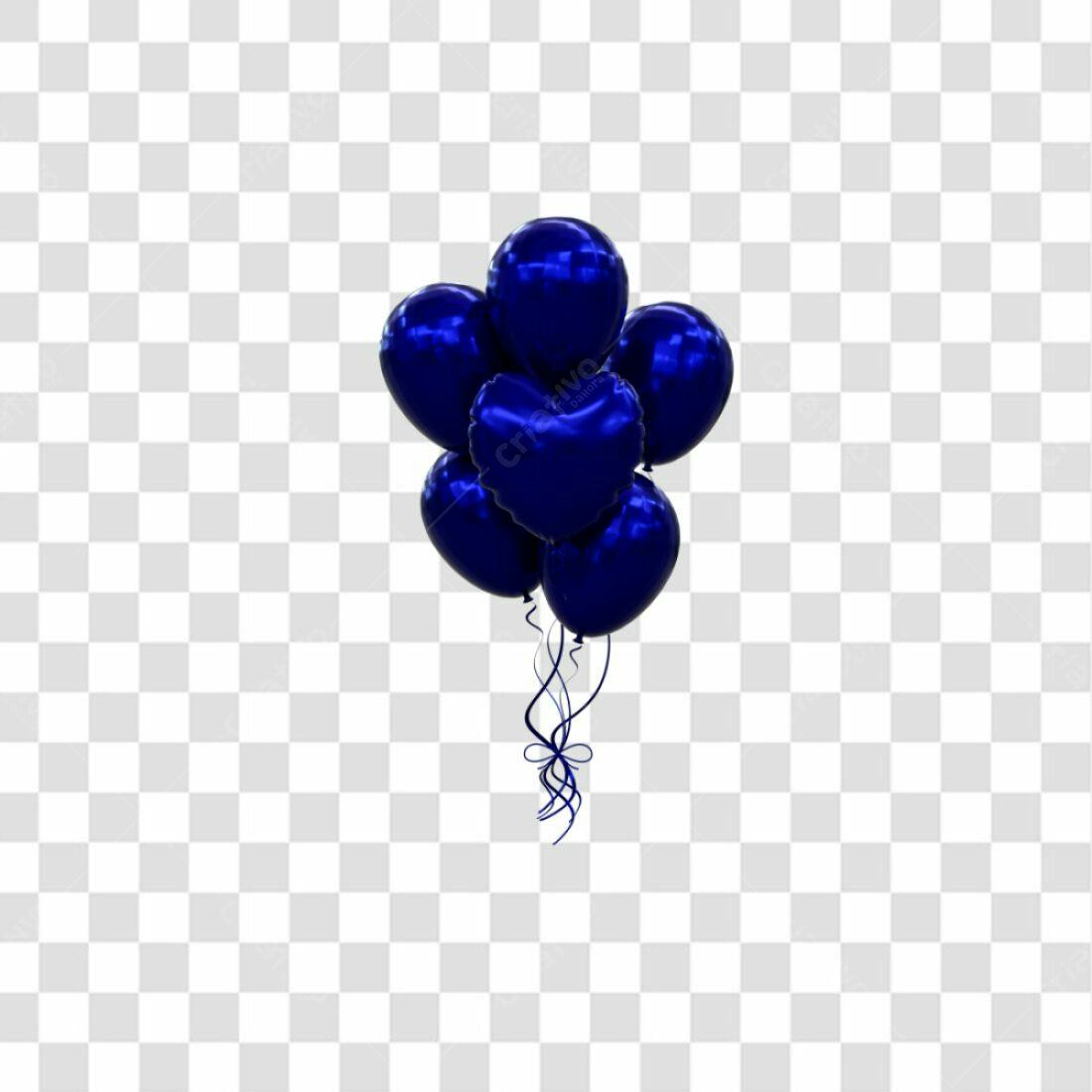 Icone Balões Aniversário Azul PNG com fundo transparente