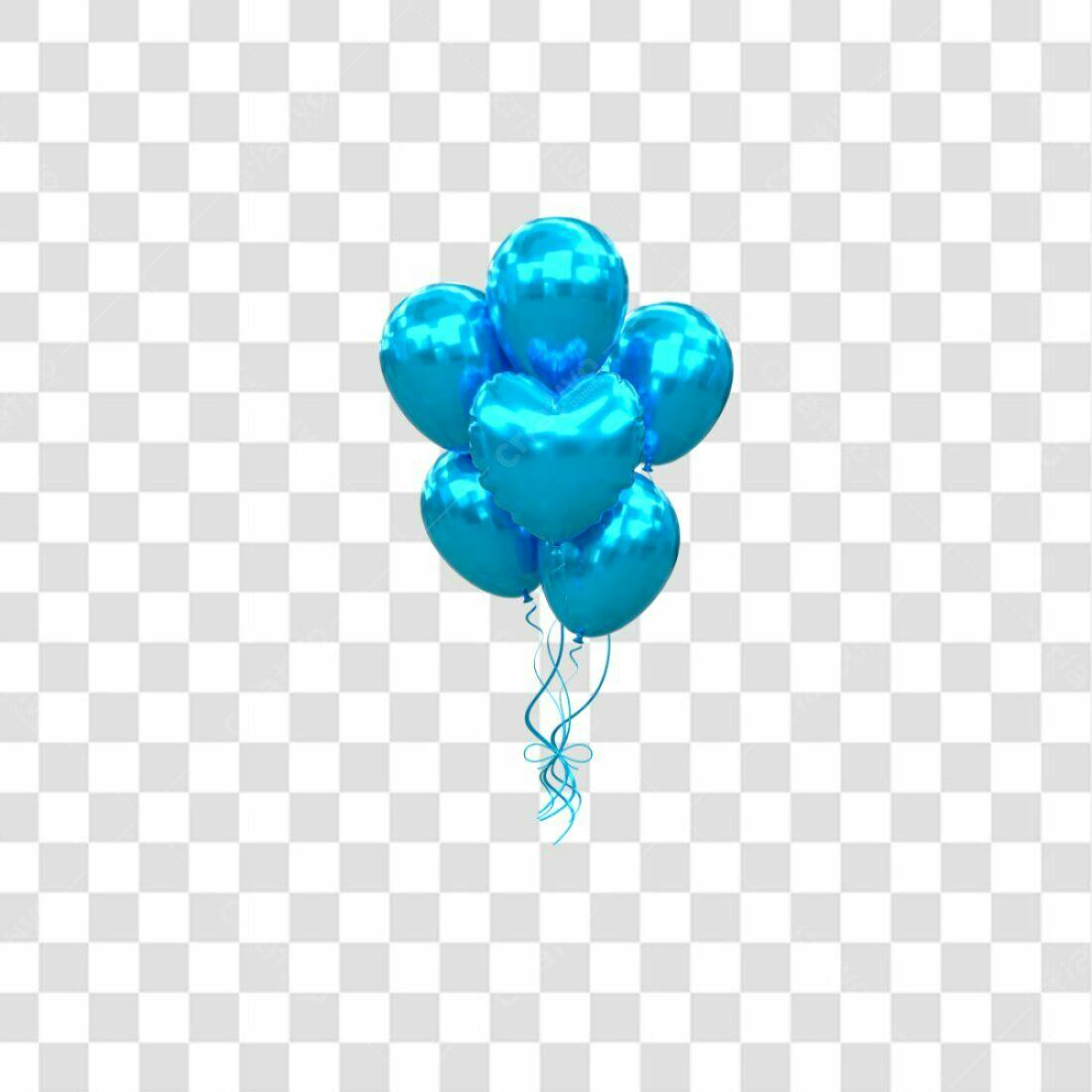 Icone Aniversário Balões azuis PNG com fundo transparente