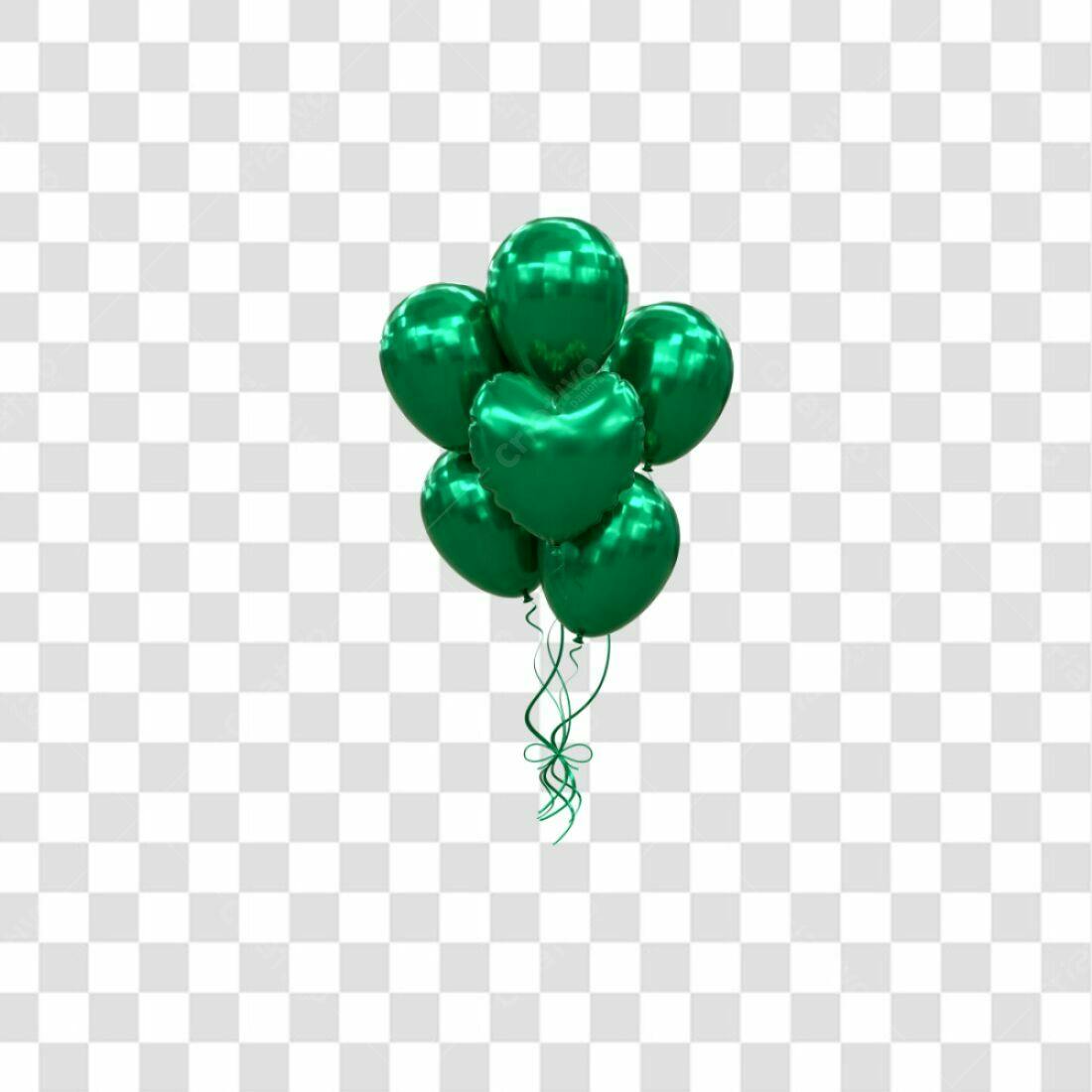 Icone Festa Balões Verde PNG com fundo transparente