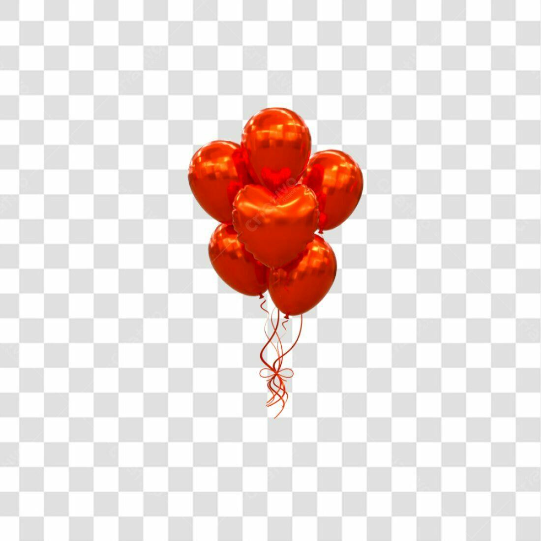 Icone Dia dos Namorados Balões Vermelhos PNG com fundo transparente