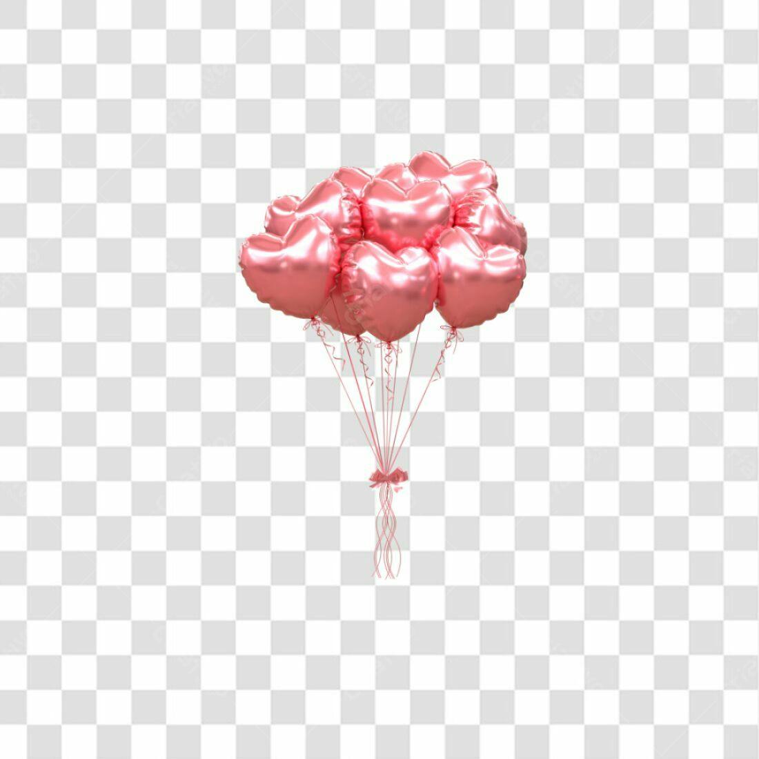 Icone Dia dos Namorados Balões Rosa PNG com fundo transparente
