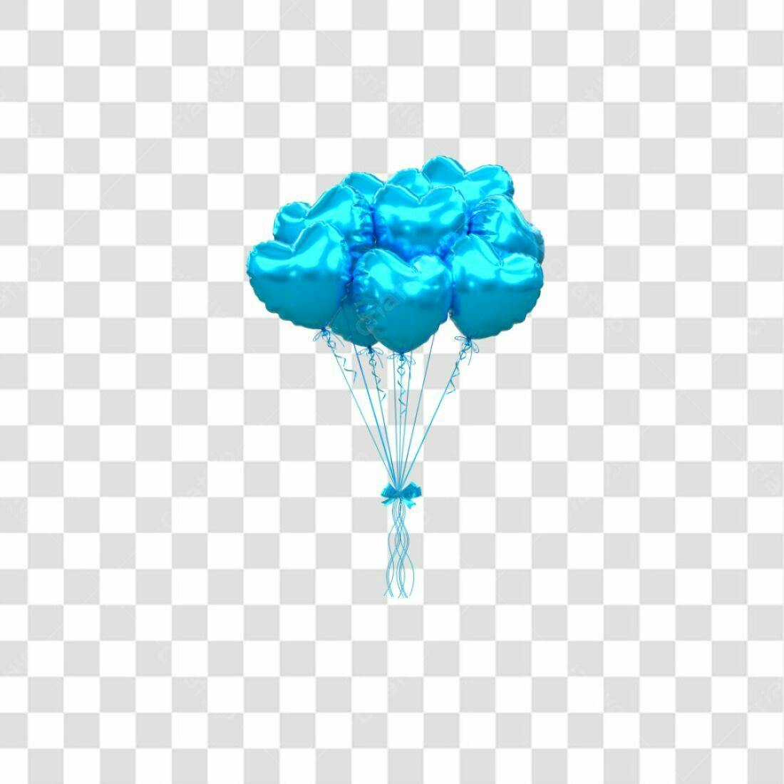 Icone Balões Azul Dia dos Namorados PNG com fundo transparente