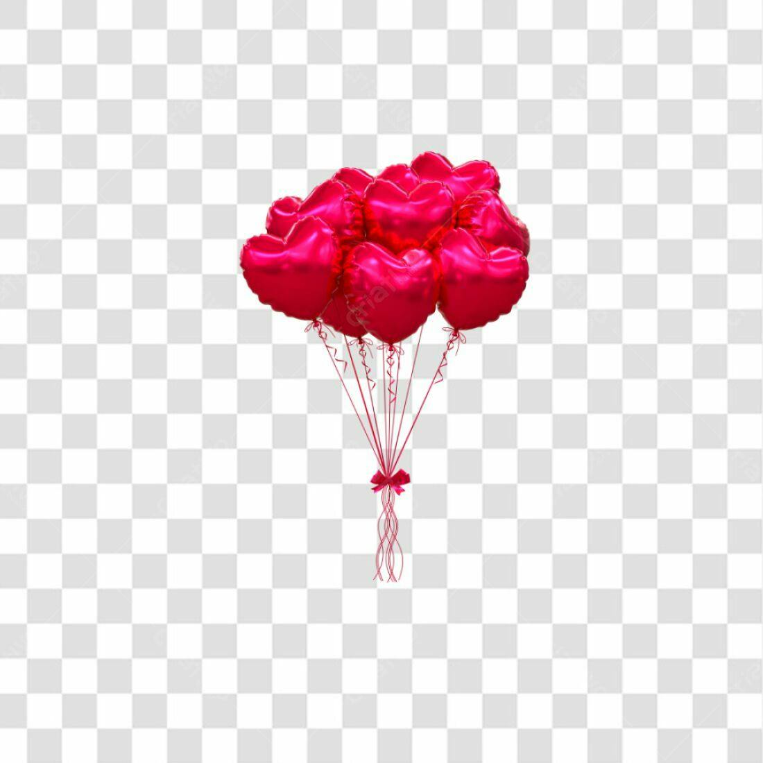 Icone Dia dos Namorados Balões Vermelhos PNG com fundo transparente