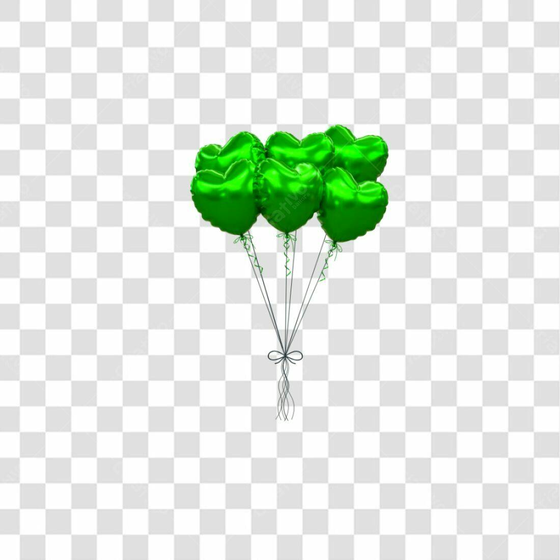 Icone Balões Verde Dia dos Namorados PNG com fundo transparente
