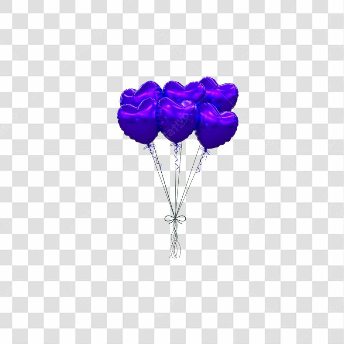 Icone Romântico Balões Roxo PNG com fundo transparente