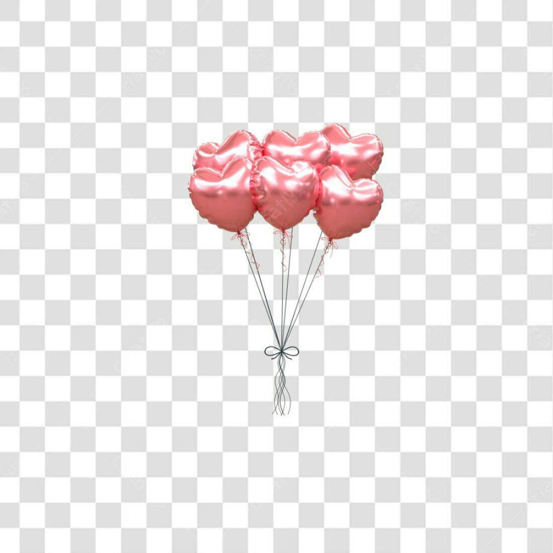Icone Dia dos Namorados Balões Rosa PNG com fundo transparente