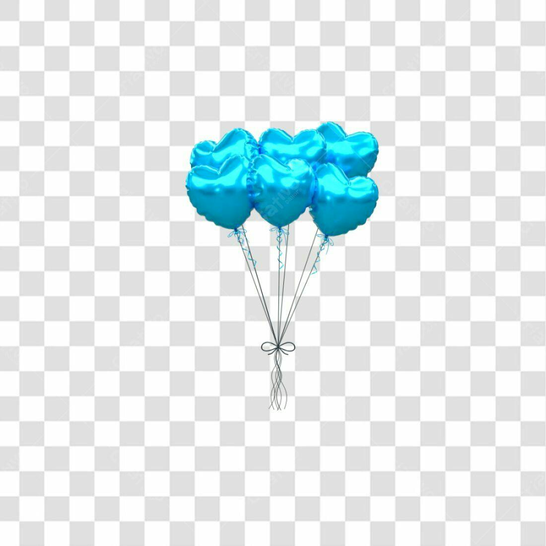 Icone Balões Azul Dia dos Namorados PNG com fundo transparente