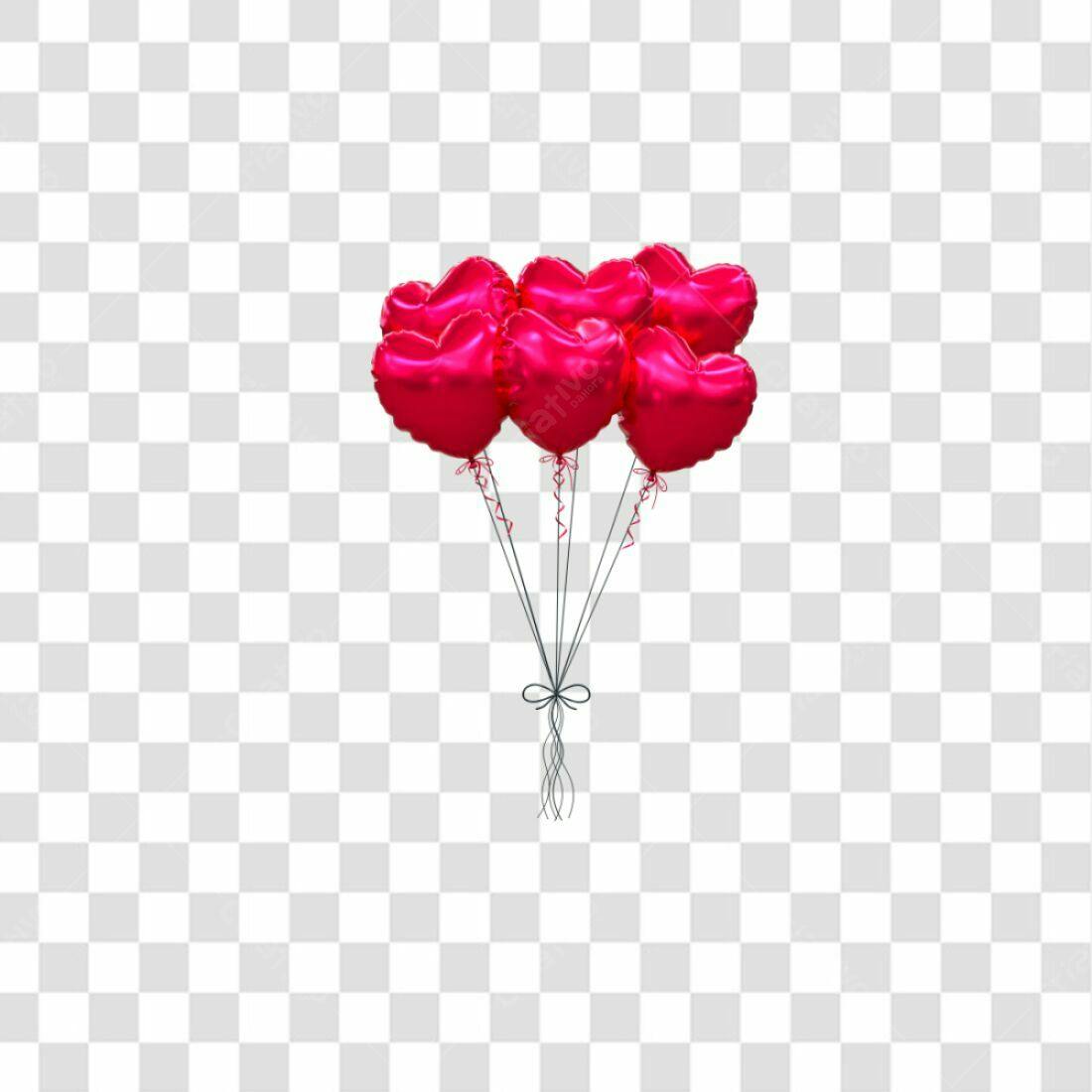 Icone Dia dos Namorados Balões Vermelhos PNG com fundo transparente