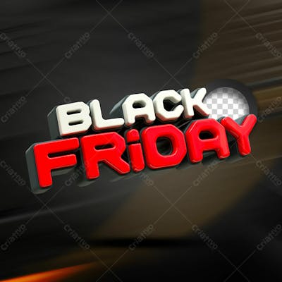 Black Friday 3D Stamp 3D Realistic Render For Psd Composition