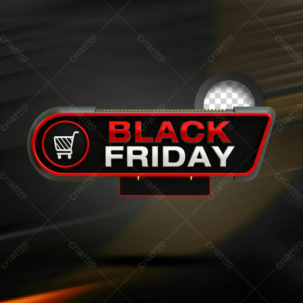 Black Friday 3D Stamp 3D Realistic Render For Psd Composition