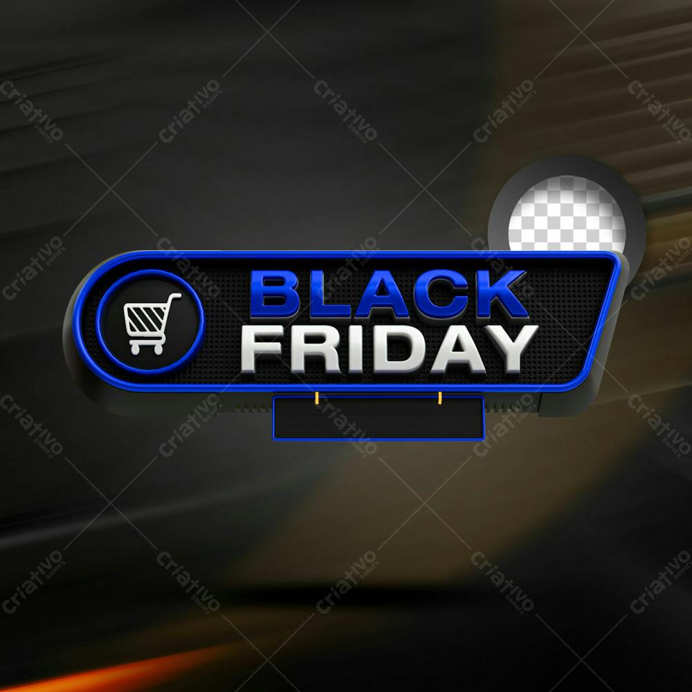 Black Friday 3D Stamp 3D Realistic Render For Psd Composition