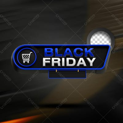 Black Friday 3D Stamp 3D Realistic Render For Psd Composition
