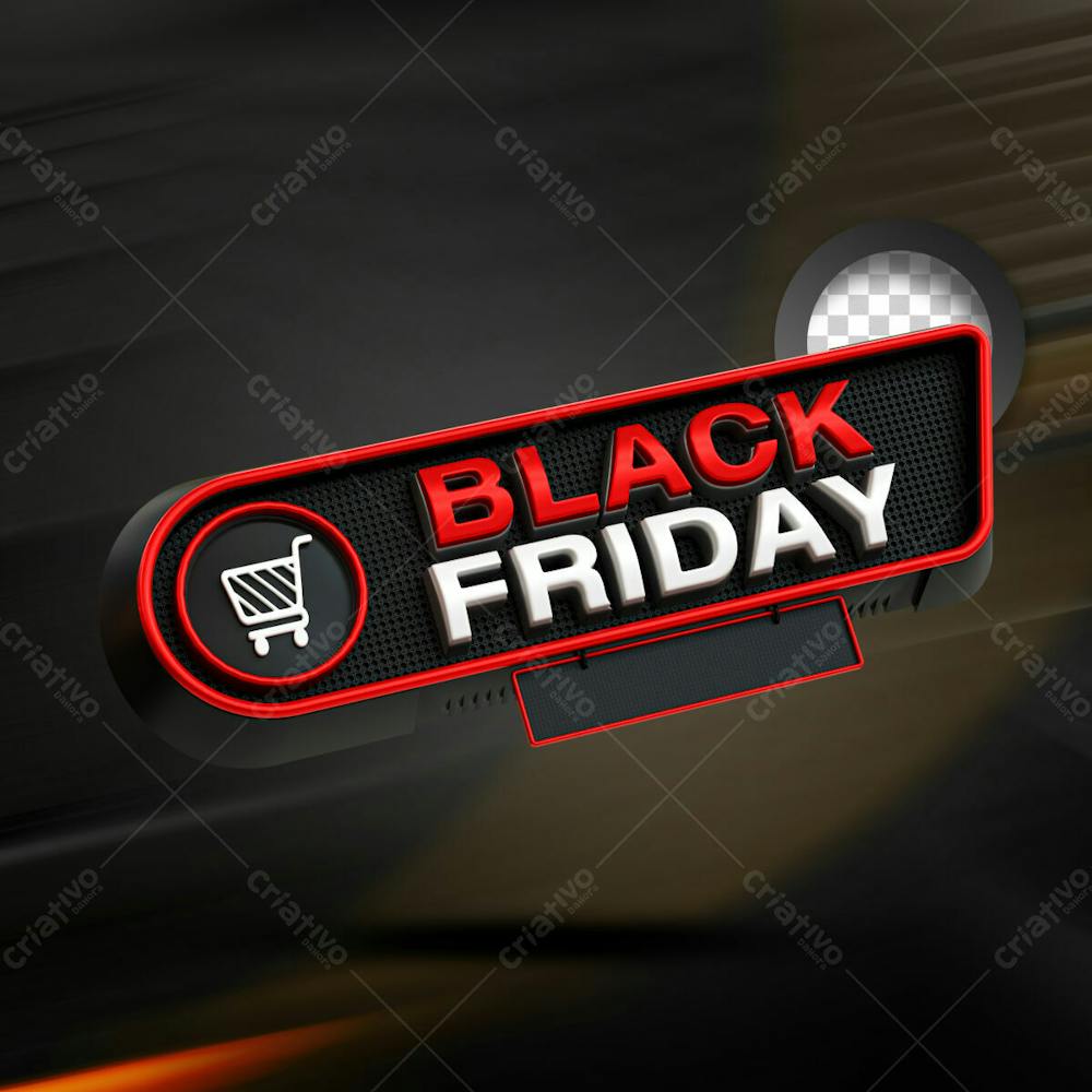 Black Friday 3D Stamp 3D Realistic Render For Psd Composition