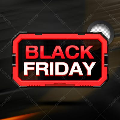 Black Friday 3D Stamp 3D Realistic Render For Psd Composition
