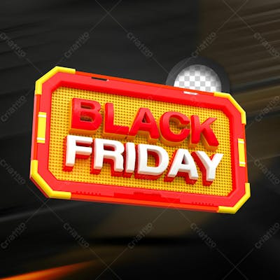 Black Friday 3D Stamp 3D Realistic Render For Psd Composition