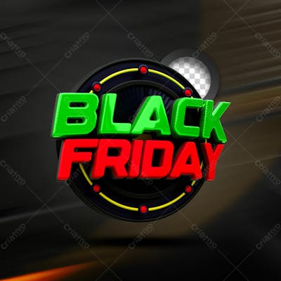 Black Friday 3D Stamp 3D Realistic Render For Psd Composition