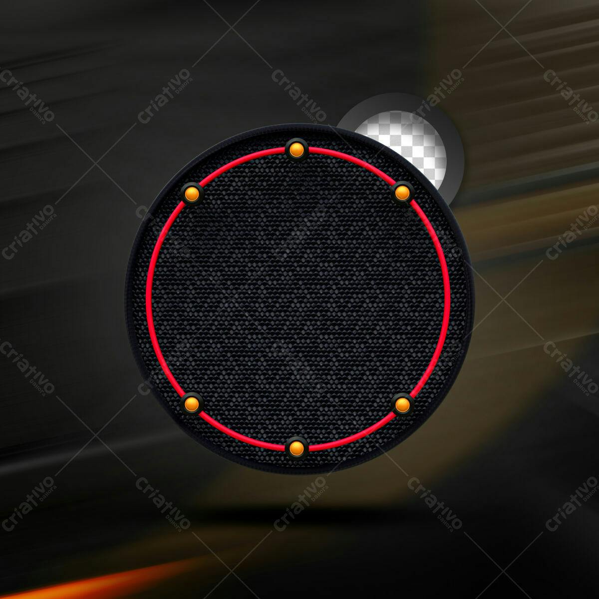 Selo 3D Premium Preto e Vermelho com Detalhes Dourados