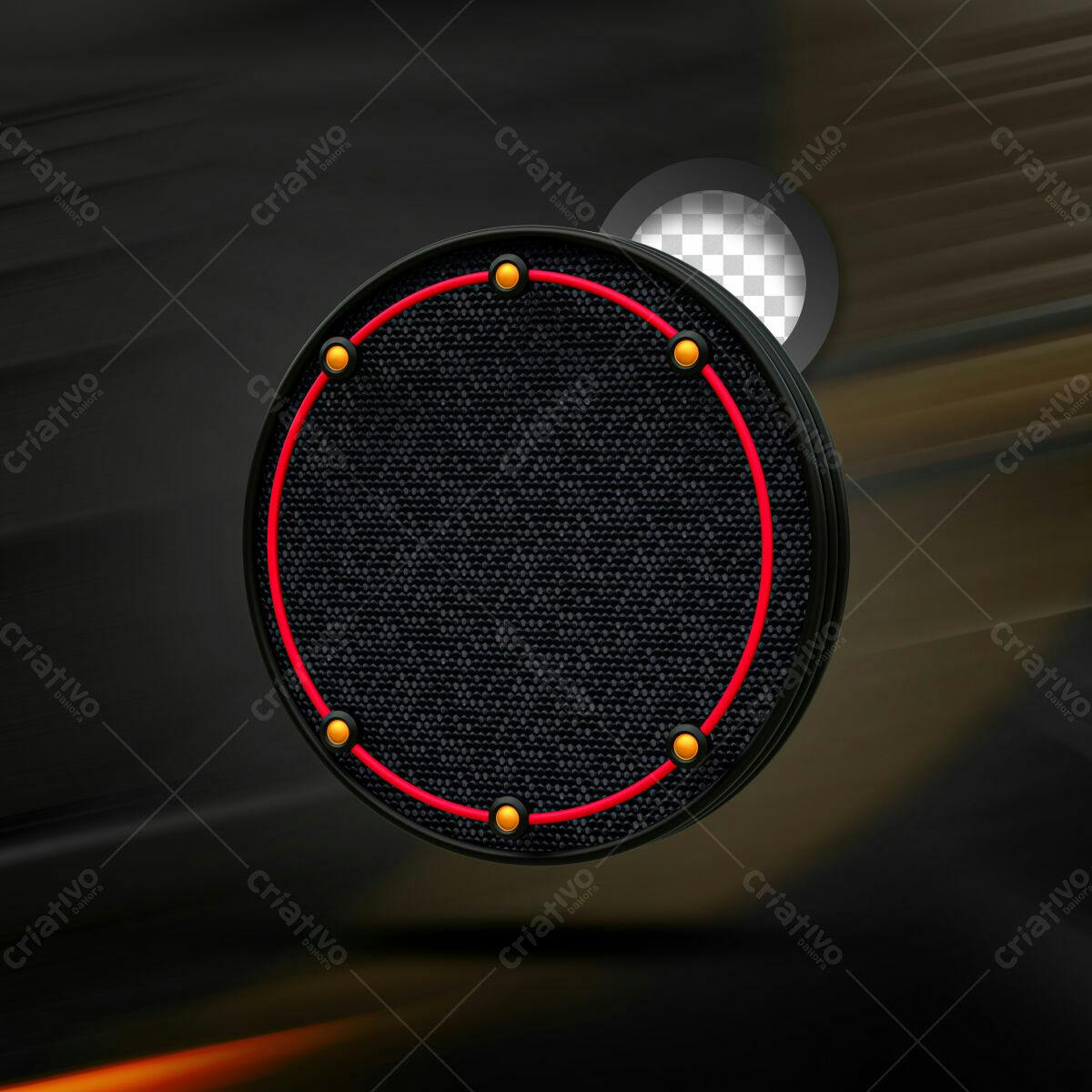 Selo 3D premium preto vermelho e dourado