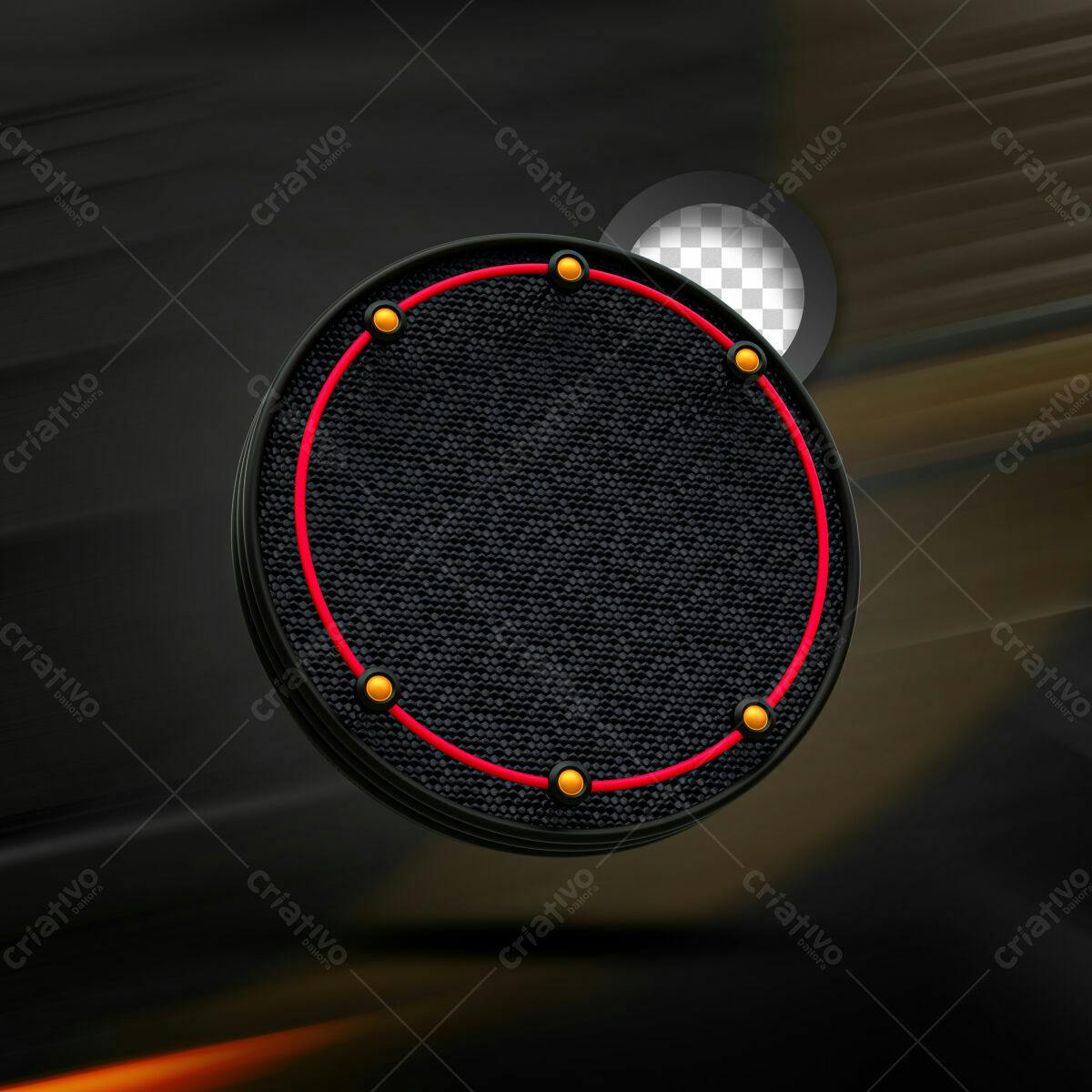 Selo 3D Premium Preto e Vermelho com Acabamento Texturizado