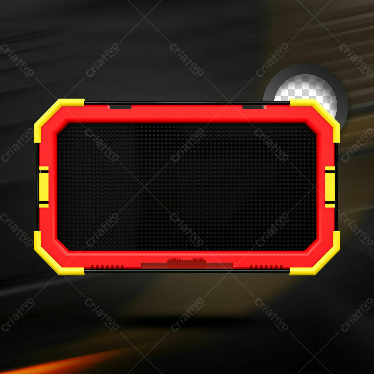 Selo 3D Gamer Vermelho e Amarelo