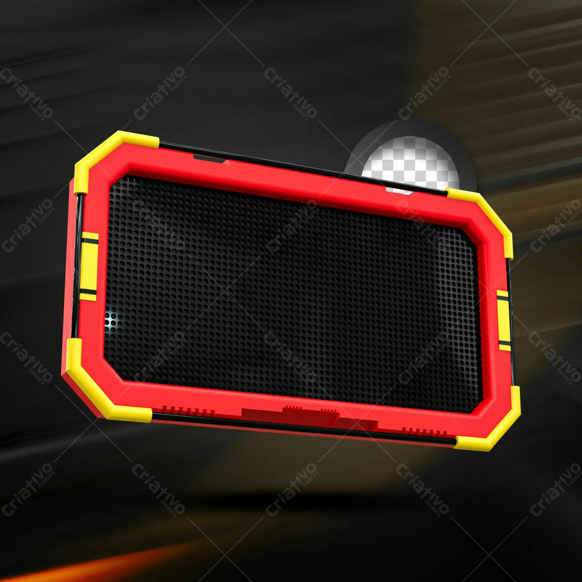 Selo 3D Gamer vermelho e amarelo