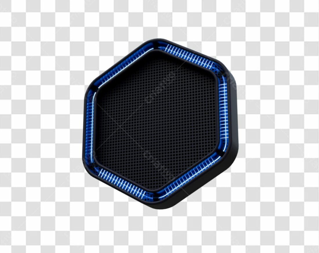 Icone Hexagonal com Iluminação Azul PNG com fundo transparente