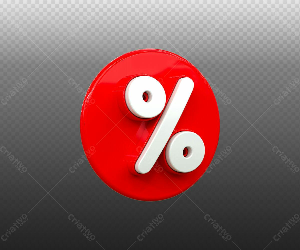 Selo 3D promocional vermelho e branco