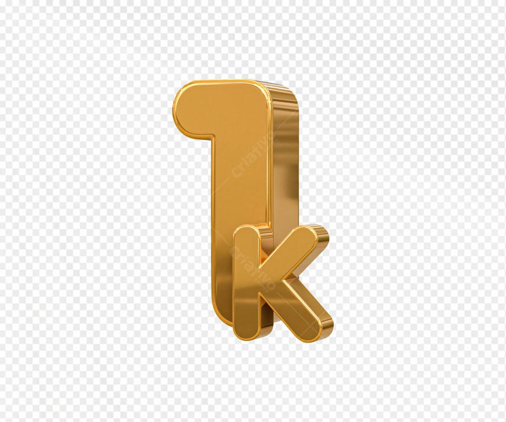 1K Follower 3D Render Object For Compostion