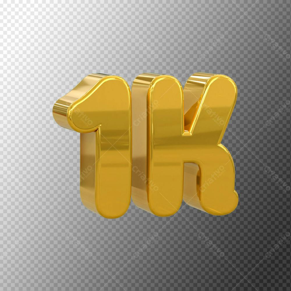 1K Follower 3D Render Object For Compostion