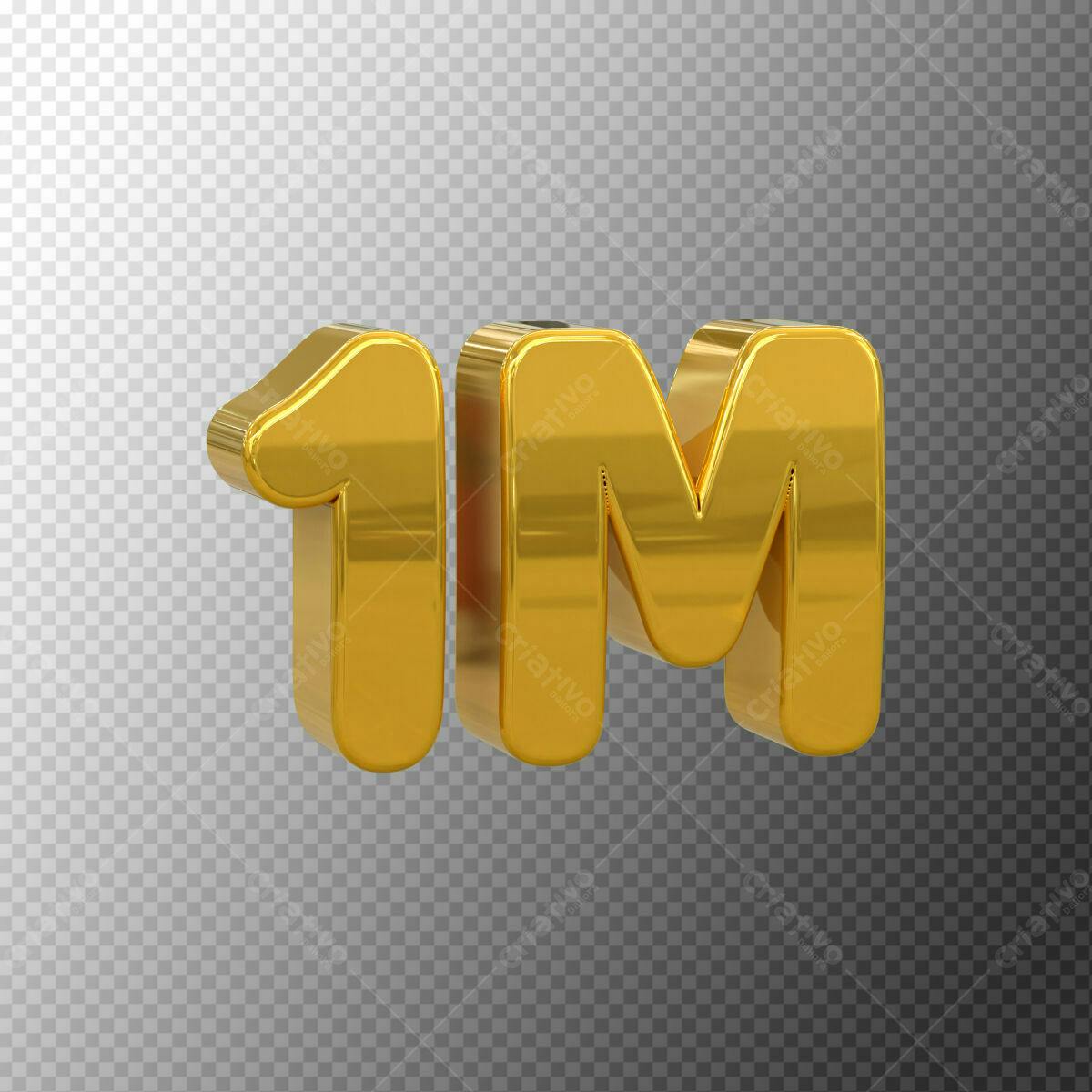 Selo 3D comemorativo dourado metálico 1 Milhão