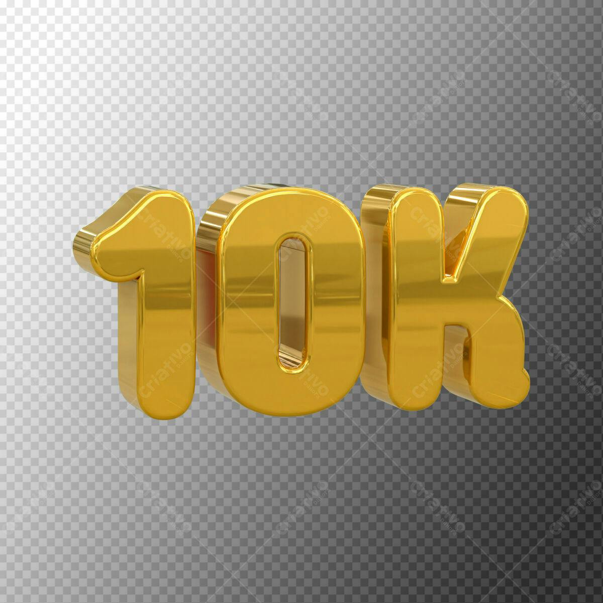 Selo 3D comemorativo dourado 10k