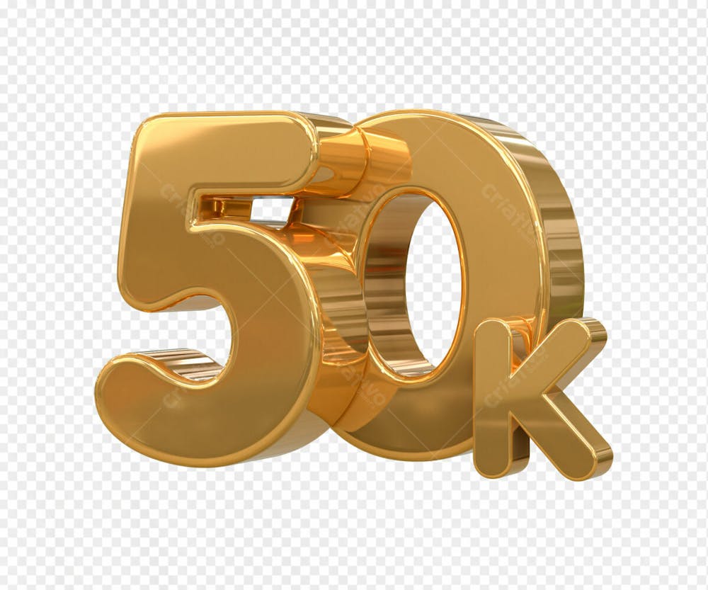 50K Follower 3D Render Object For Compostion