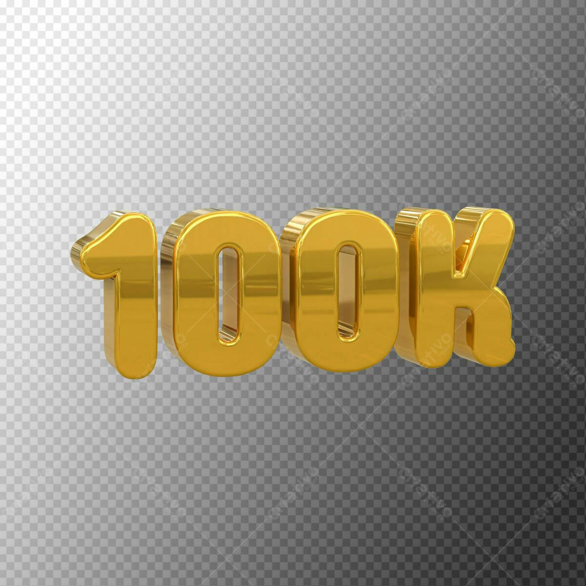Selo 3D comemorativo 100k dourado metalizado