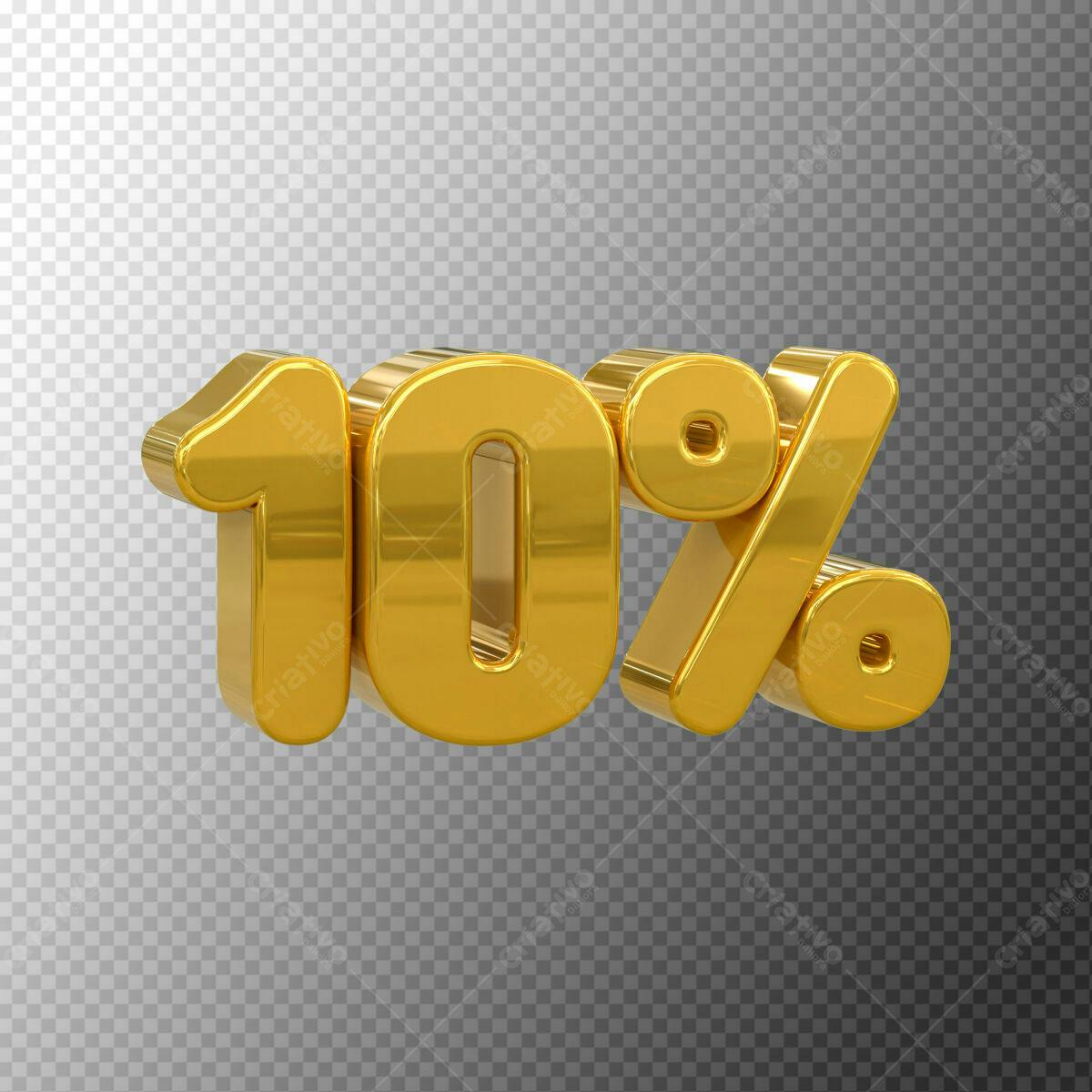 Selo 3D promocional dourado metalizado 10%