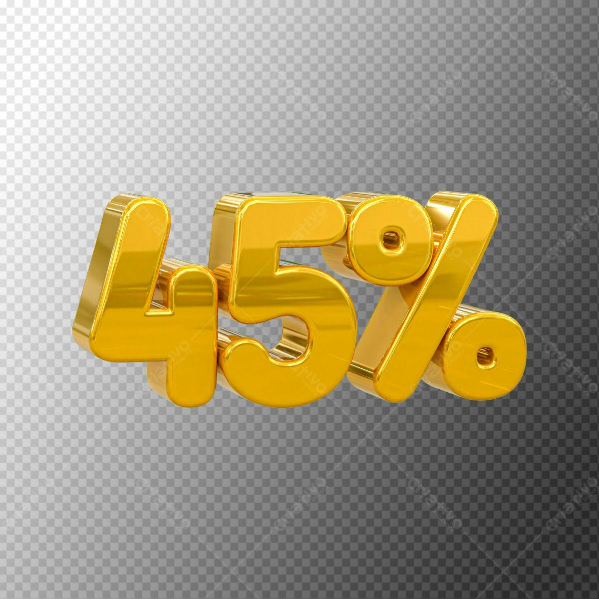 Selo 3D promocional dourado 45%